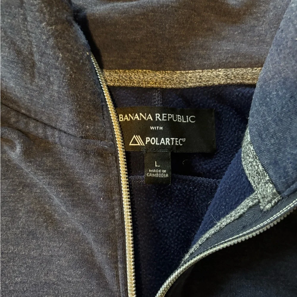 Banana Republic Polartec Quarter Zip Pullover Mens Large Blue Fleece‎ Sweater
